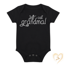 Load image into Gallery viewer, Just Call Grandma Short Sleeve Babies Bodysuit Black - CheriAmore
