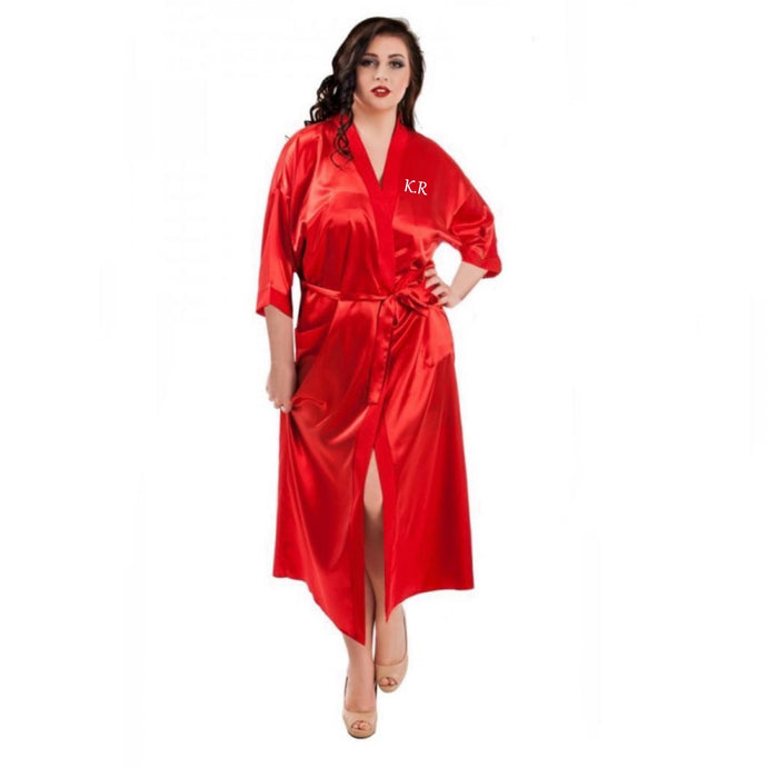 ‘Sultry Nights’ Personalised Long Satin Robe - CheriAmore