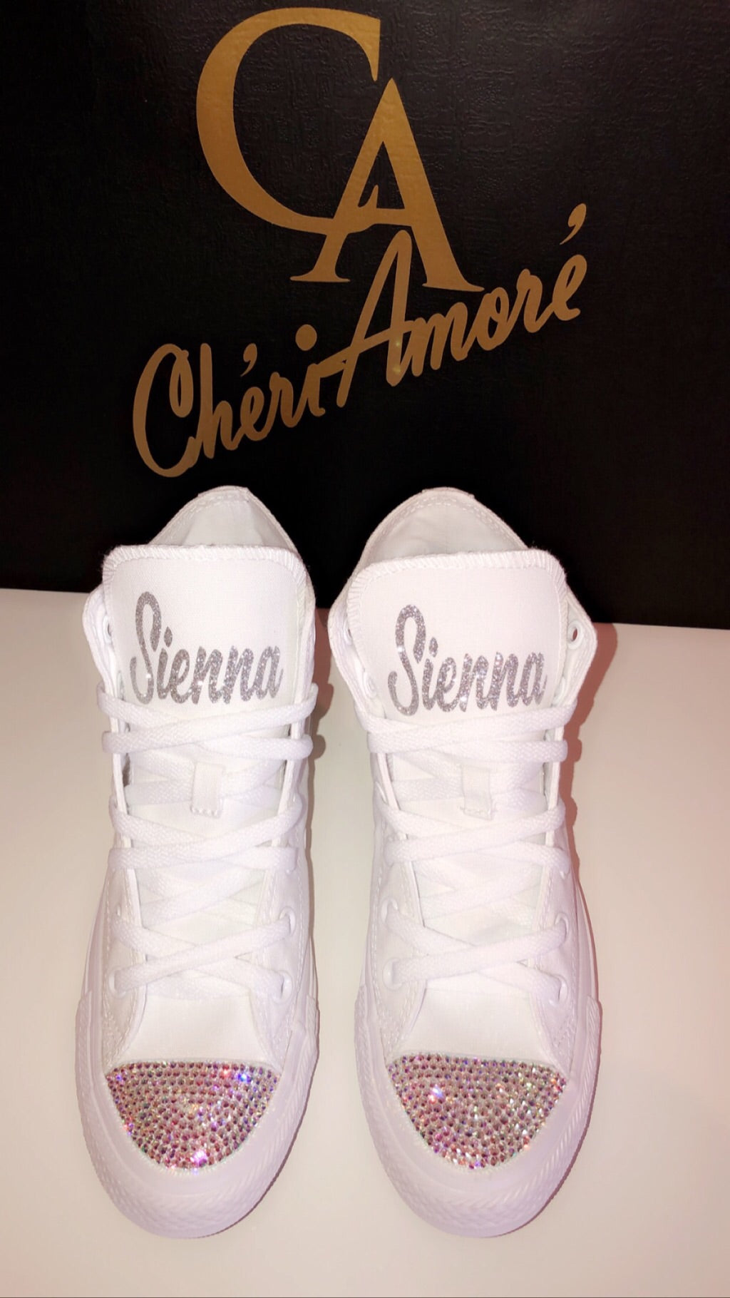 Personalised diamante shop converse